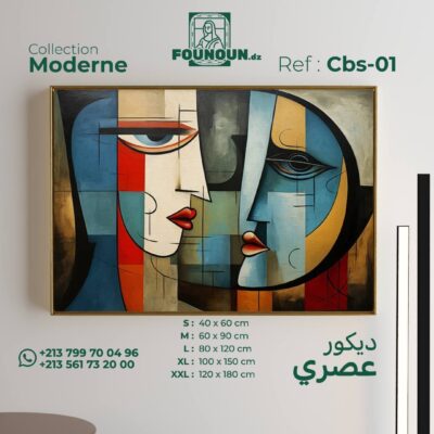 Cubist artwork with 2 figures