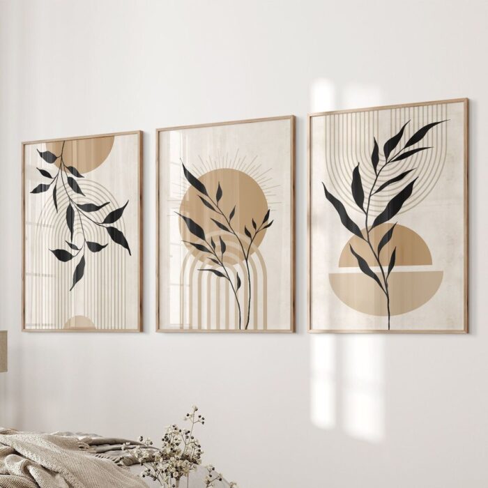 Boho set of 3 flowers
