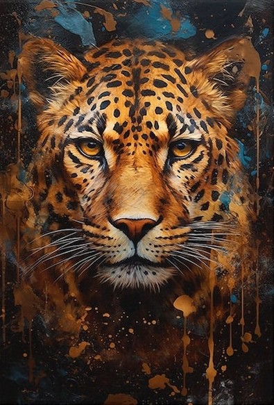 Leopard in the Night Painting