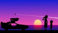 Rick and Morty Sunset Silhouette