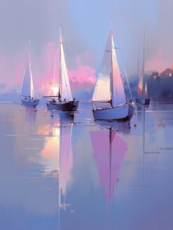 Tranquil Reflection Sailing Scene