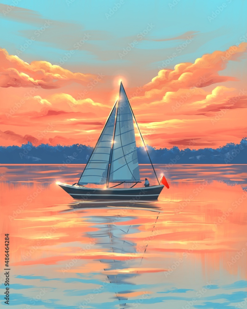 Golden Horizon Sailboat Dream