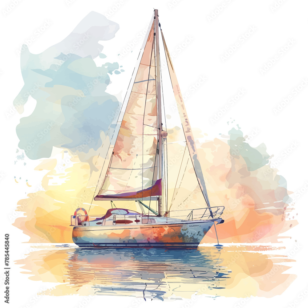 Pastel Harbor Sailboat Print