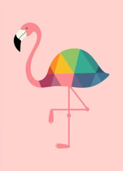 Rainbow Flamingo Wall Art