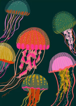 Colorful Jellyfish Ocean Print