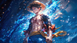 One Piece Luffy Blueflame Aura