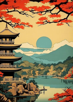 Kyoto Pagoda Autumn Sunset