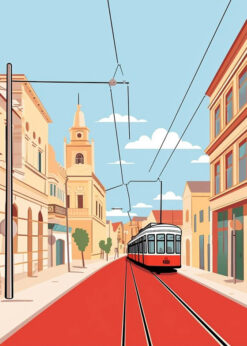 Lisbon Tram Street Print