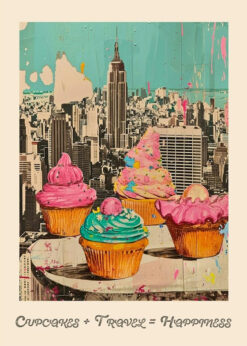 New York Cupcake Skyline Print