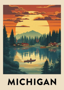 Michigan Sunset Lake Print