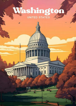 Washington DC Capitol Sunset Print