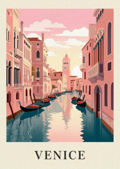 Venice Italy Canal Sunset Print