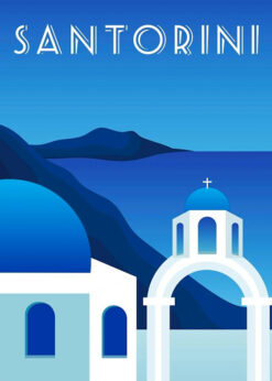 Santorini Blue Dome Dreams