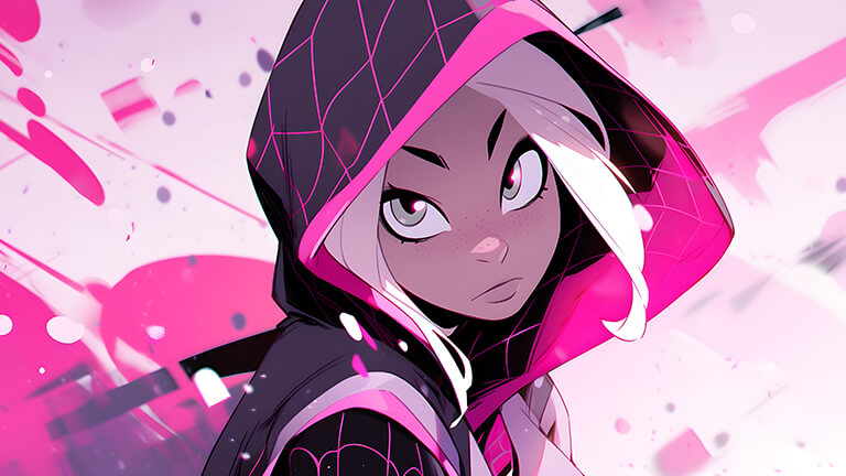 Spider-Gwen Pink Hood Portrait
