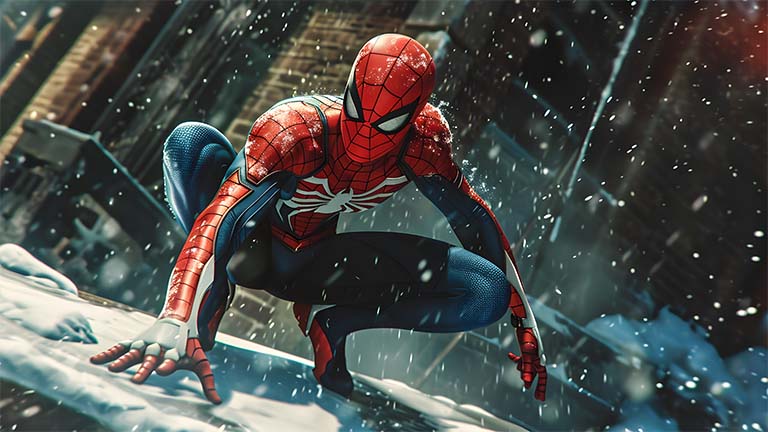 Spider-Man Snowy Street Action