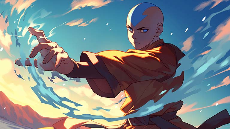 Aang Avatar Airbender Action Art