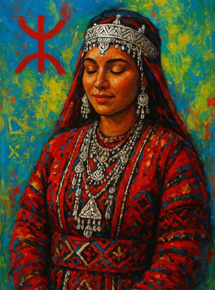 Amazigh Serenity in Red