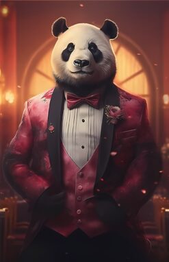 Crimson Tuxedo Panda