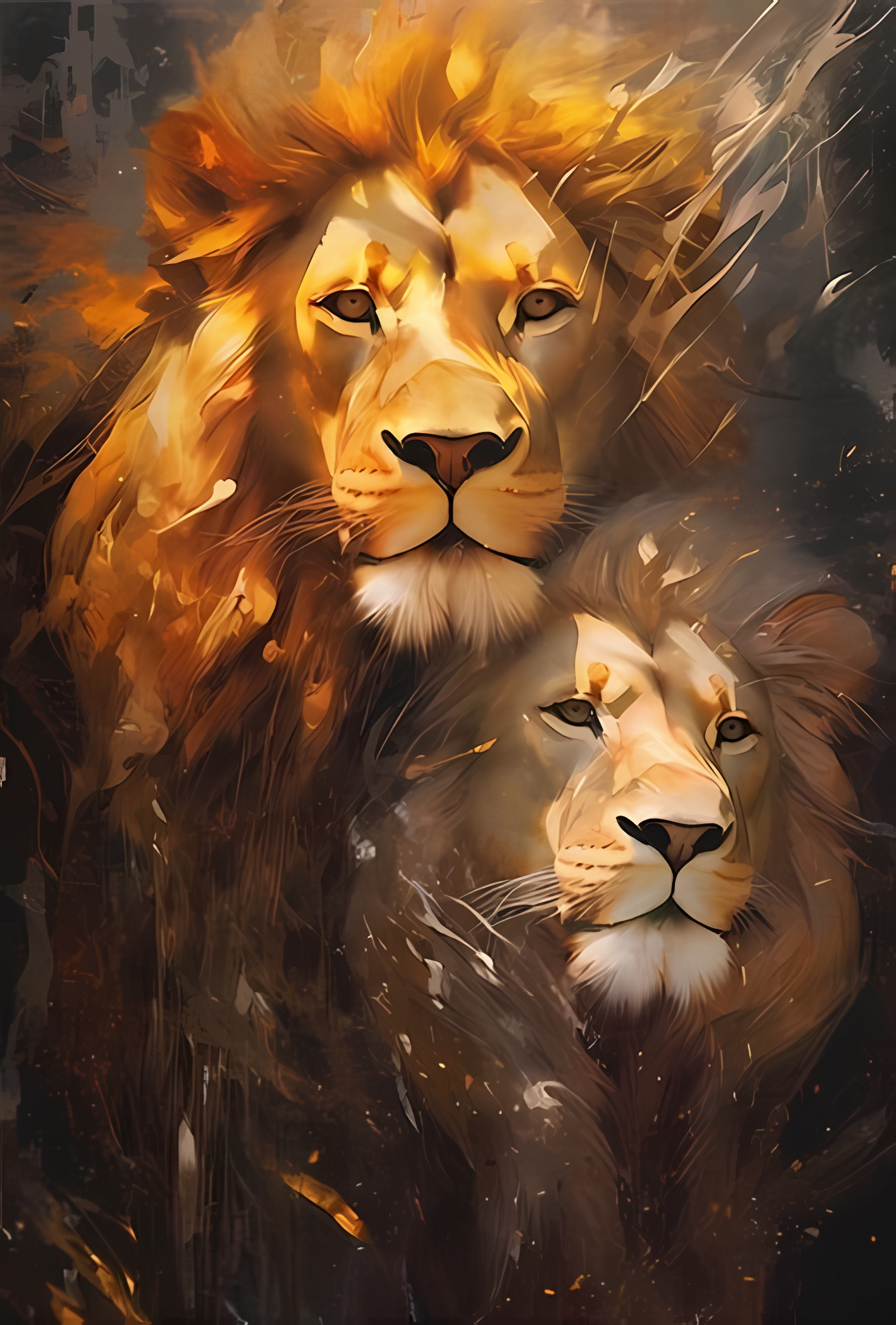 Twin Flames Lions