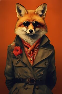 Midnight Trenchcoat Fox Charm