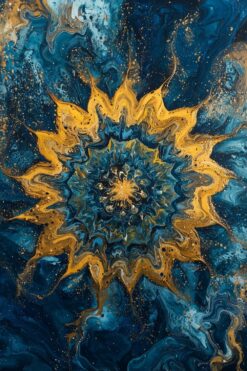 Midnight Sunburst Swirl