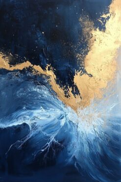 Midnight Ocean Gold Splash