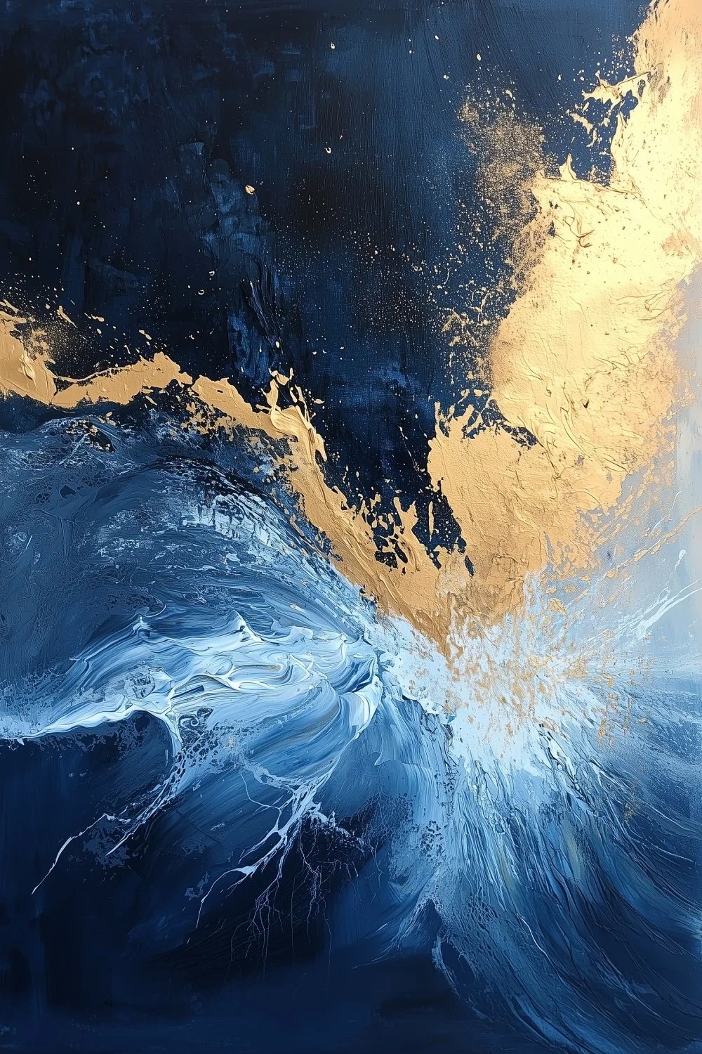 Midnight Ocean Gold Splash