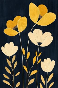 Golden Bloom Midnight Garden