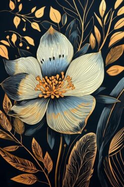 Midnight Lily in Gold