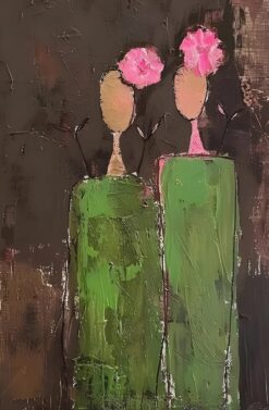 Pink Blooms in Green