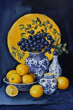 Midnight Citrus Still Life