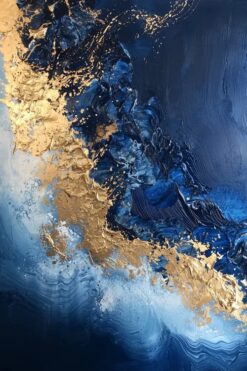 Gilded Tides in Midnight Blue