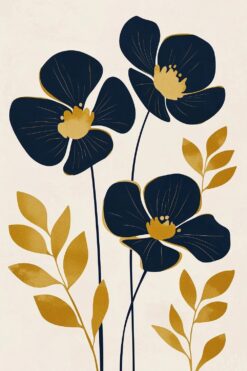 Midnight Gold Blossoms