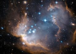 Celestial Blue Nebula Glow