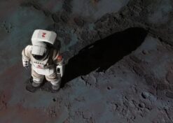 Lone Astronaut Moon Shadow