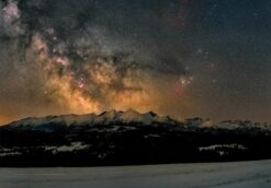 Milky Way Over Snow Peaks