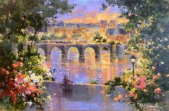 Sunset Bridge Garden Serenity