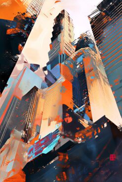 Abstract orange city view